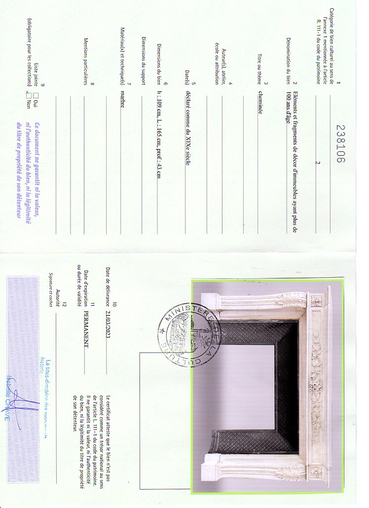 Export certificate