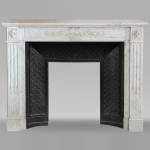 Louis XVI style mantel in Carrara marble
