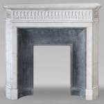Louis XVI style Carrara marble mantel with rounded corners