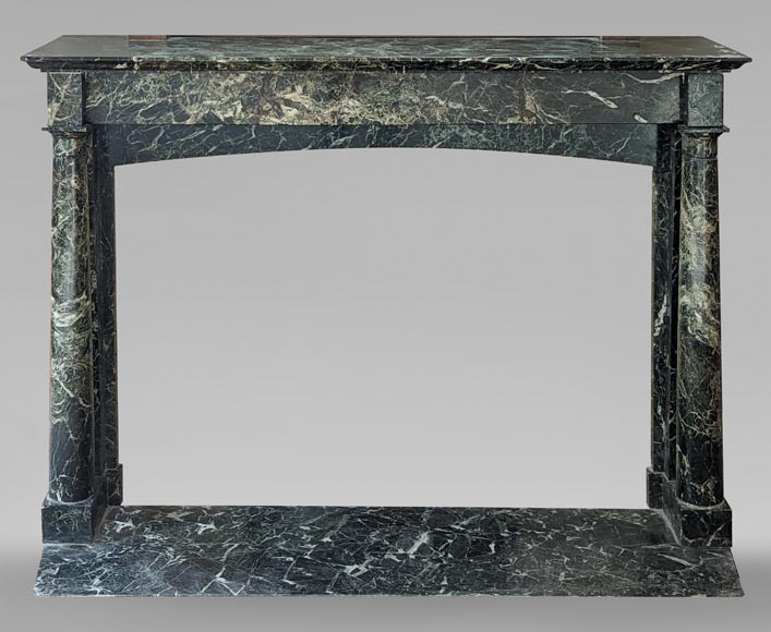 メル76527様 Empire style mantel in Sea Green marble with detached columns - Marble