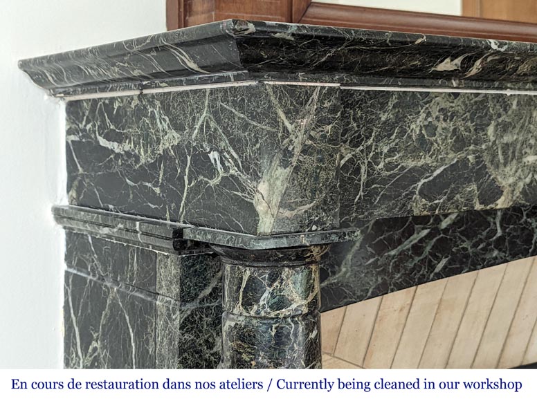 Empire style mantel in Sea Green marble with detached columns - Marble