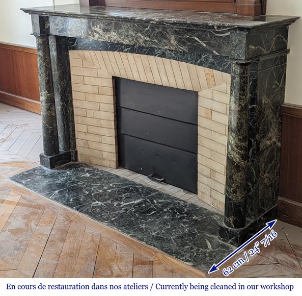 Empire style mantel in Sea Green marble with detached columns - Marble