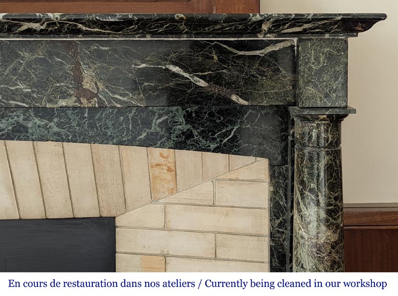 Empire style mantel in Sea Green marble with detached columns - Marble