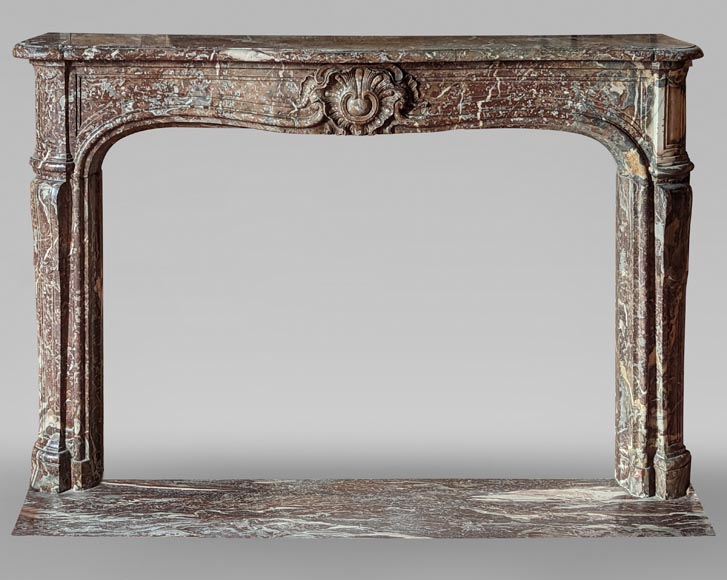 Louis XV period mantel in Rouge Royal marble-0