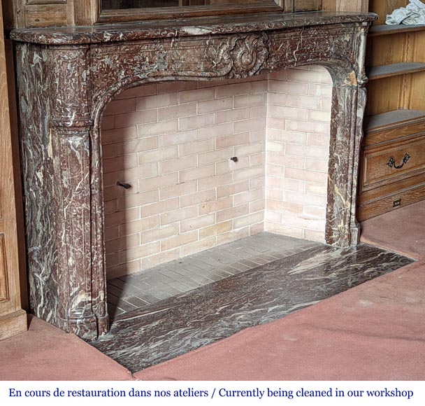 Louis XV period mantel in Rouge Royal marble-3