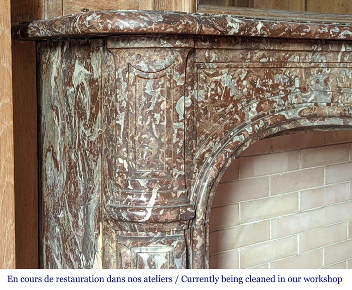 Louis XV period mantel in Rouge Royal marble-4
