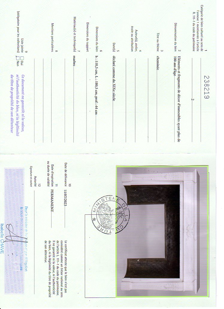 Export certificate
