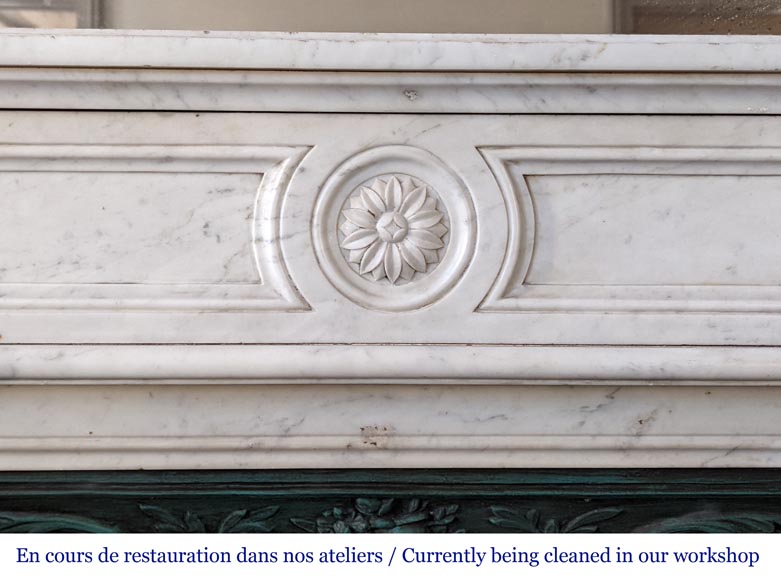 Carrara marble Louis XVI style mantel-1