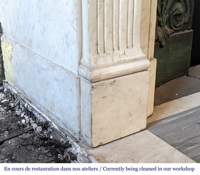 Carrara marble Louis XVI style mantel-4