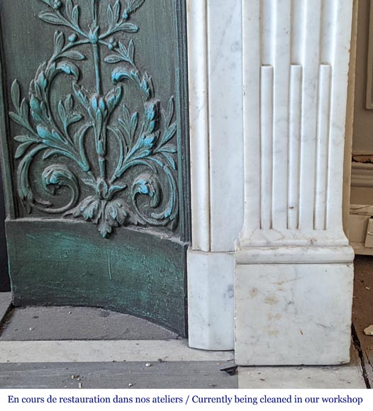Carrara marble Louis XVI style mantel-7