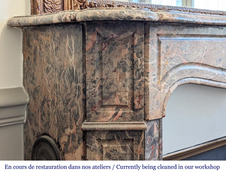 Louis XV style Pompadour mantel in Enjugerais marble-3