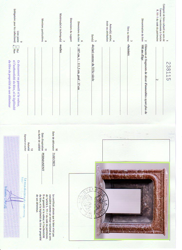 Export certificate