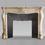 Louis XV style onyx mantel with three shells