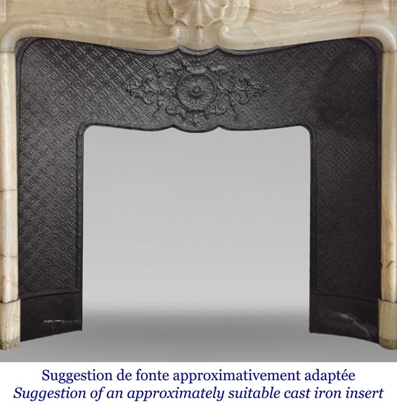 Louis XV style onyx mantel with three shells-7