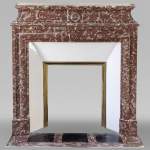 Louis XIV style mantel in Red of the North marble