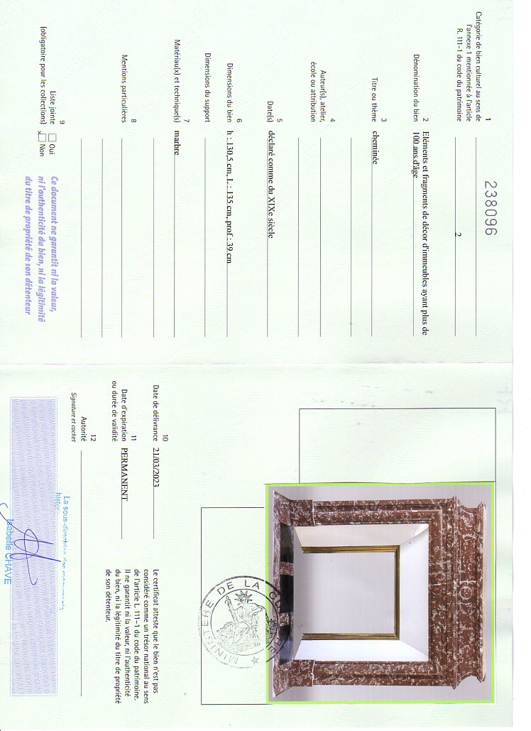 Export certificate