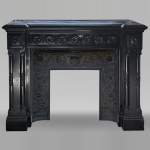 Napoleon III mantel in Black Belgium marble with columns