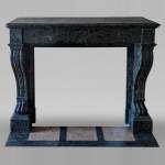 Napoleon III style mantel with lion paws in vert de mer marble
