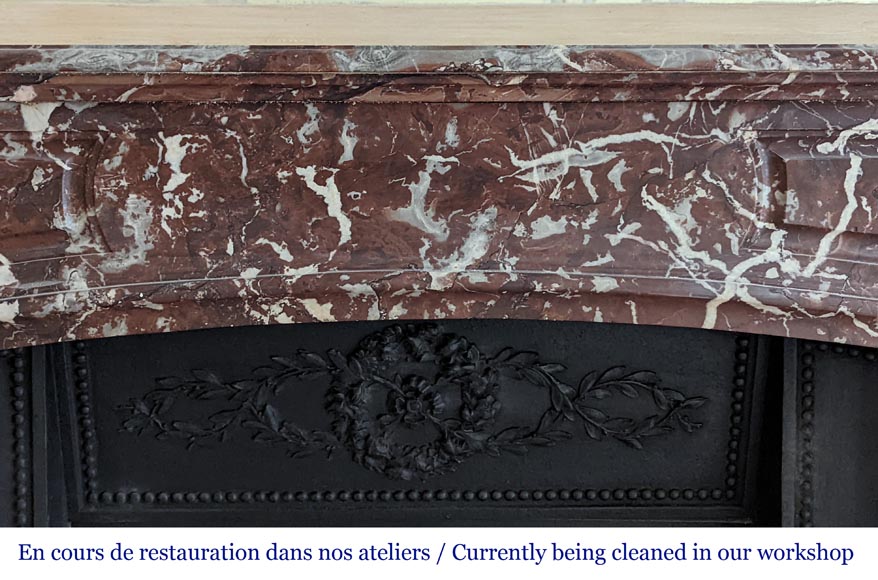 Regence style mantel in Red marble from the North-1