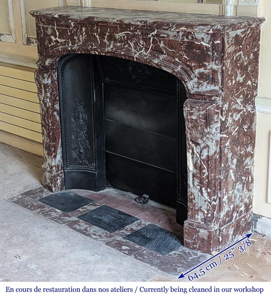 Regence style mantel in Red marble from the North-5