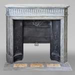 Louis XVI style mantel with rounded corners in light Turquin