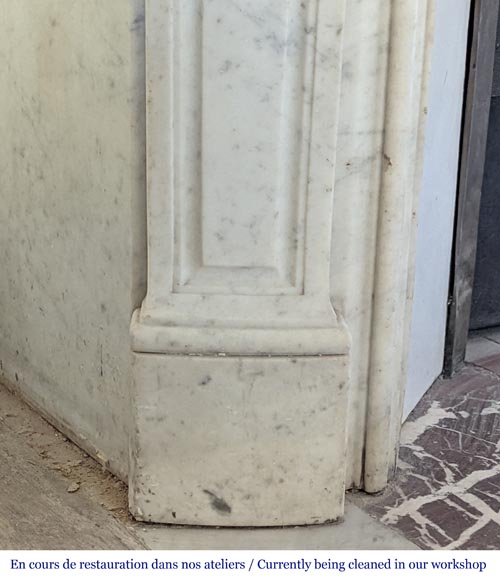 Carrara marble Louis XV style mantel with stylized shell-5