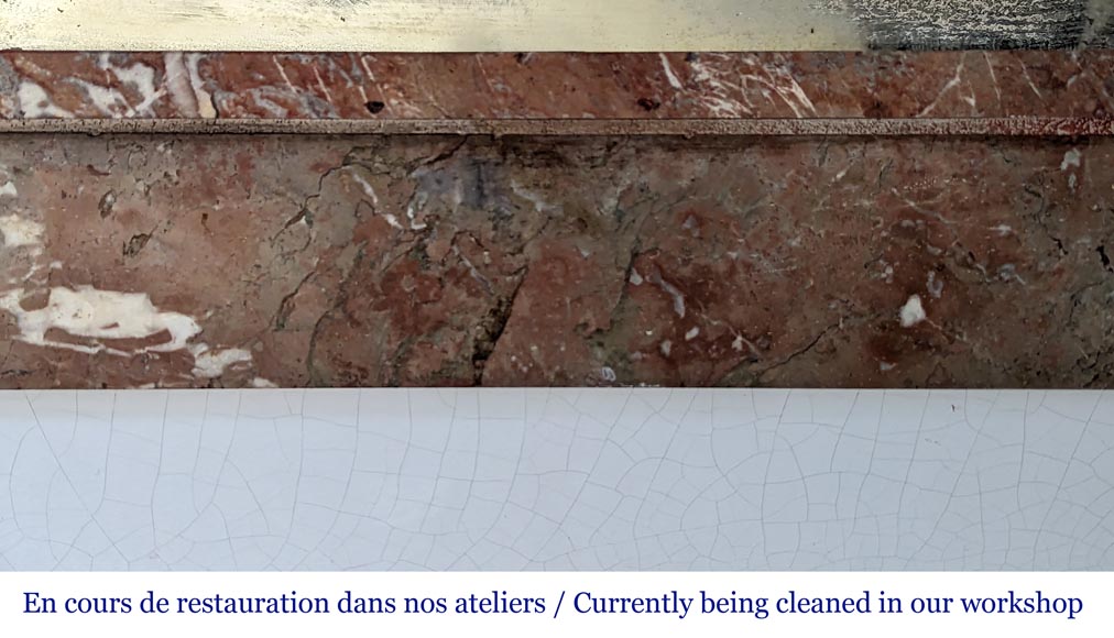 Louis XVI style mantel in Rouge du Nord marble-1