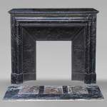 Louis XIV style mantel in black Marquina marble