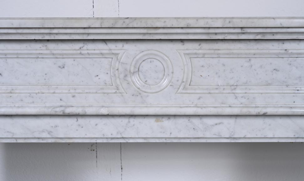 Louis XVI mantel in Carrara marble-1