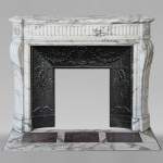 Arabescato marble mantel with Louis XVI style rudentures