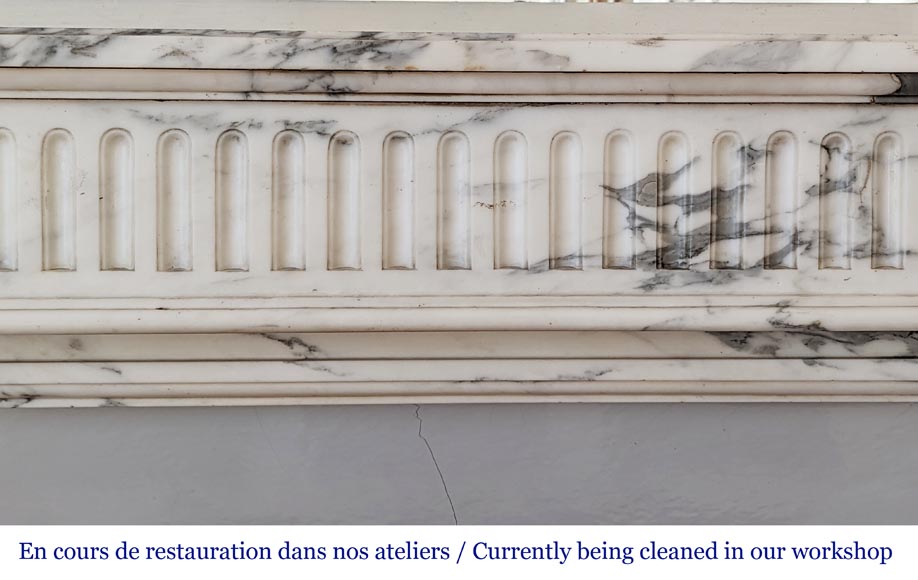 Arabescato marble mantel with Louis XVI style rudentures-1