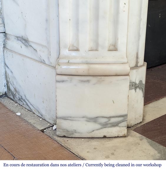 Arabescato marble mantel with Louis XVI style rudentures-5