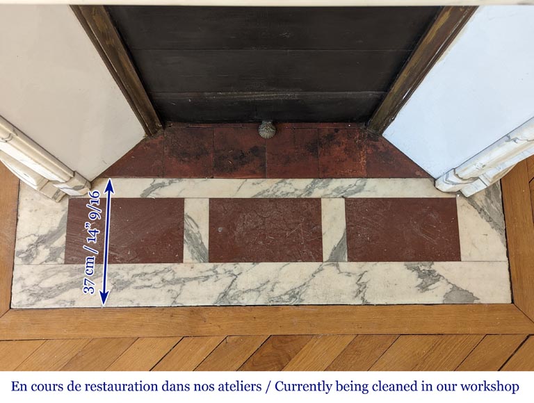 Arabescato marble mantel with Louis XVI style rudentures-9
