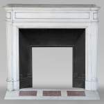 Louis XVI style statuary marble mantel with half columns 