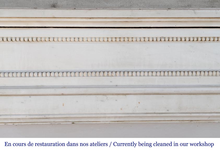 Louis XVI style statuary marble mantel with half columns -1