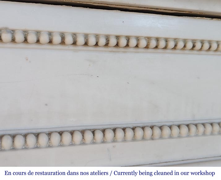 Louis XVI style statuary marble mantel with half columns -2