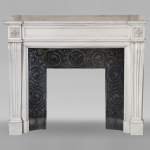 Louis XVI style mantel with moldings and curved console legs