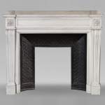 Louis XVI style mantel with moldings and curved console legs