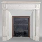 Small Louis XVI style mantel in Carrara marble