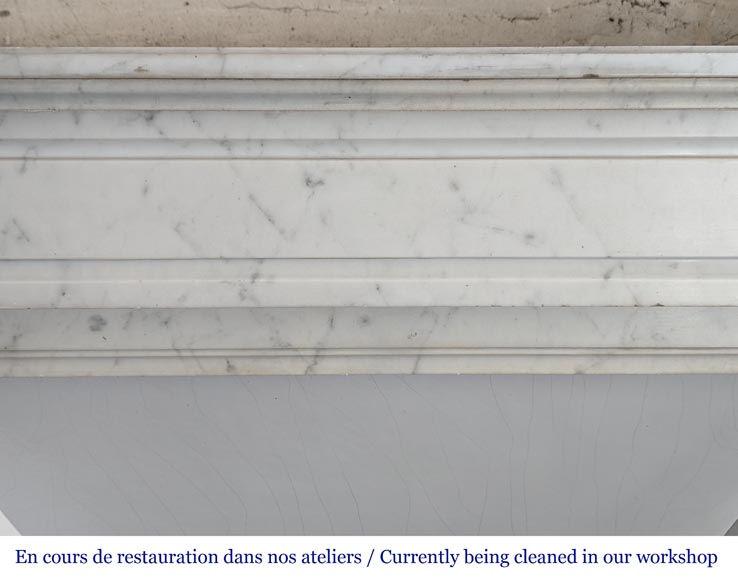 Small Louis XVI style mantel in Carrara marble-1