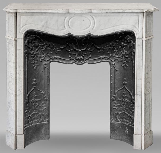 Small Carrara marble Pompadour mantel-0