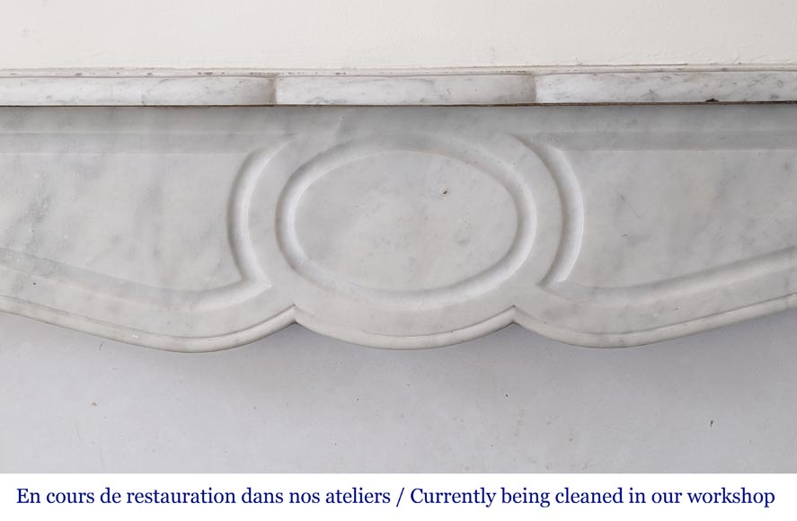 Small Carrara marble Pompadour mantel-1
