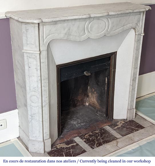 Small Carrara marble Pompadour mantel-2