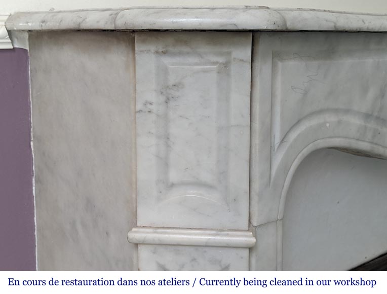 Small Carrara marble Pompadour mantel-3
