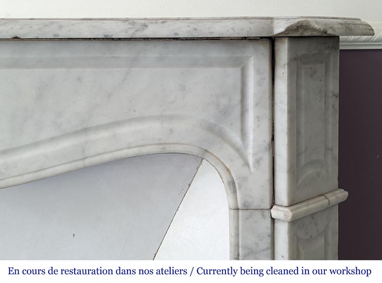 Small Carrara marble Pompadour mantel-6