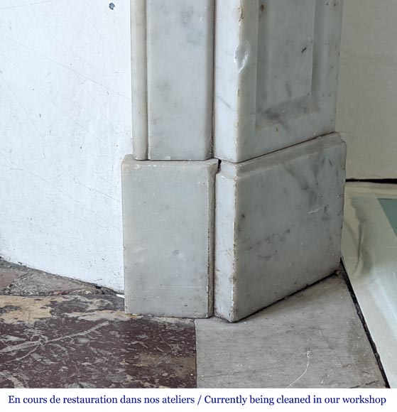 Small Carrara marble Pompadour mantel-7