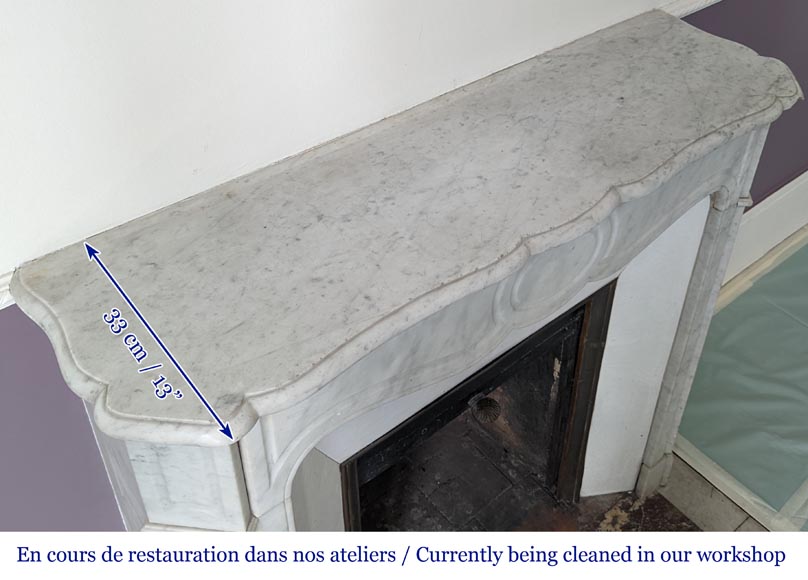 Small Carrara marble Pompadour mantel-8