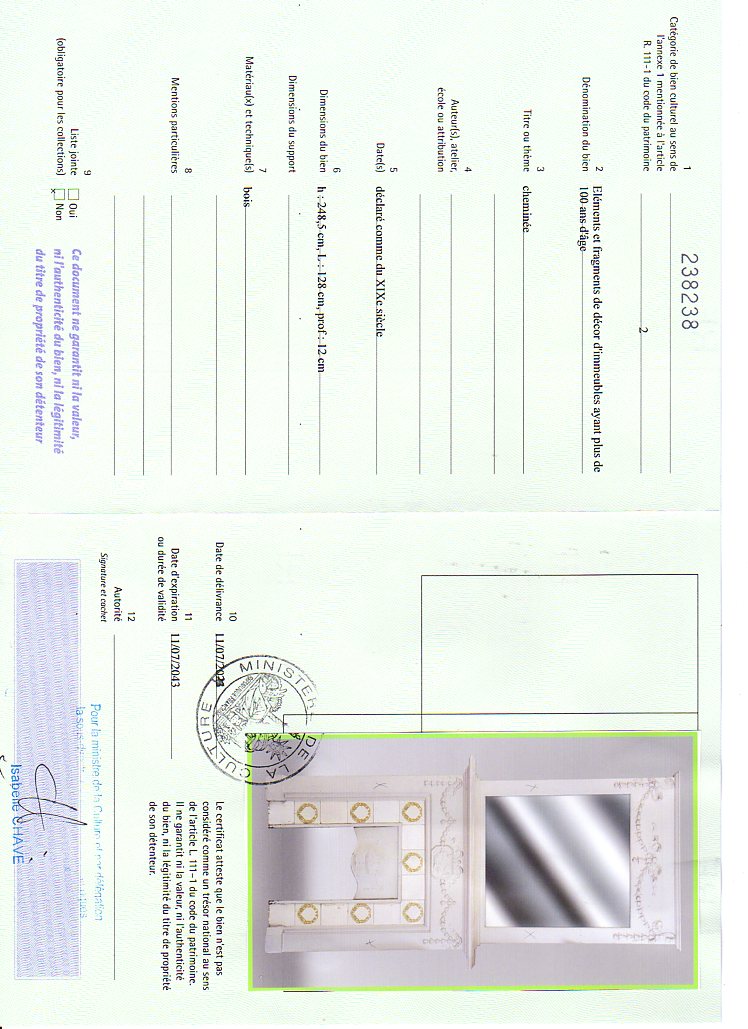 Export certificate