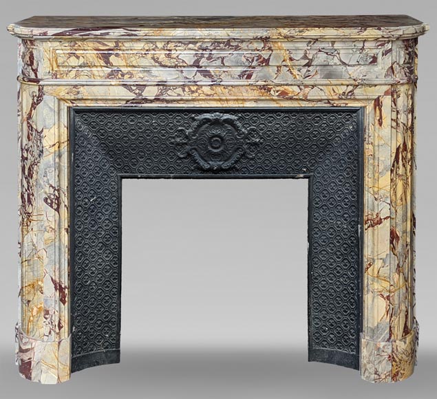 Louis XVI style mantel in Sarrancolin marble-0