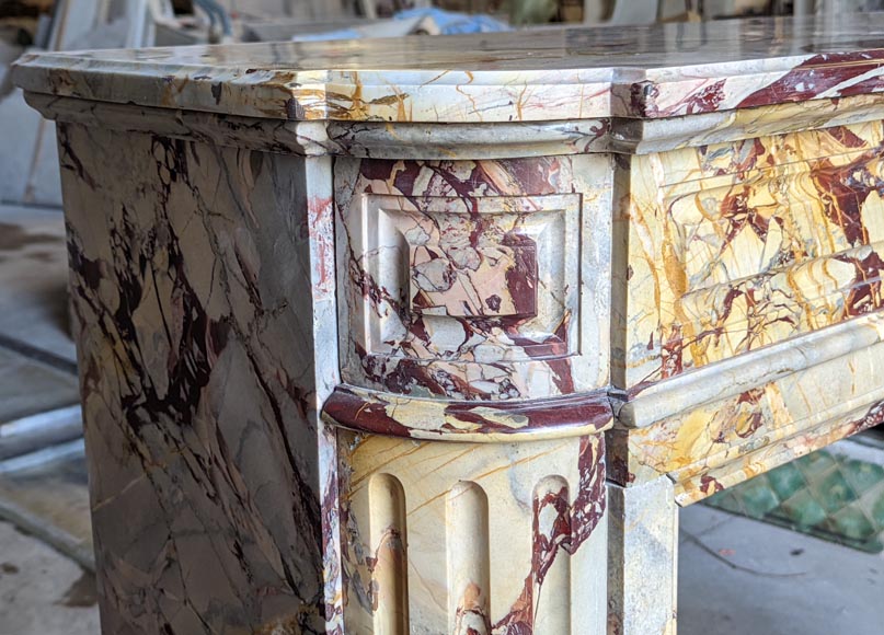 Louis XVI style mantel in Sarrancolin marble-3